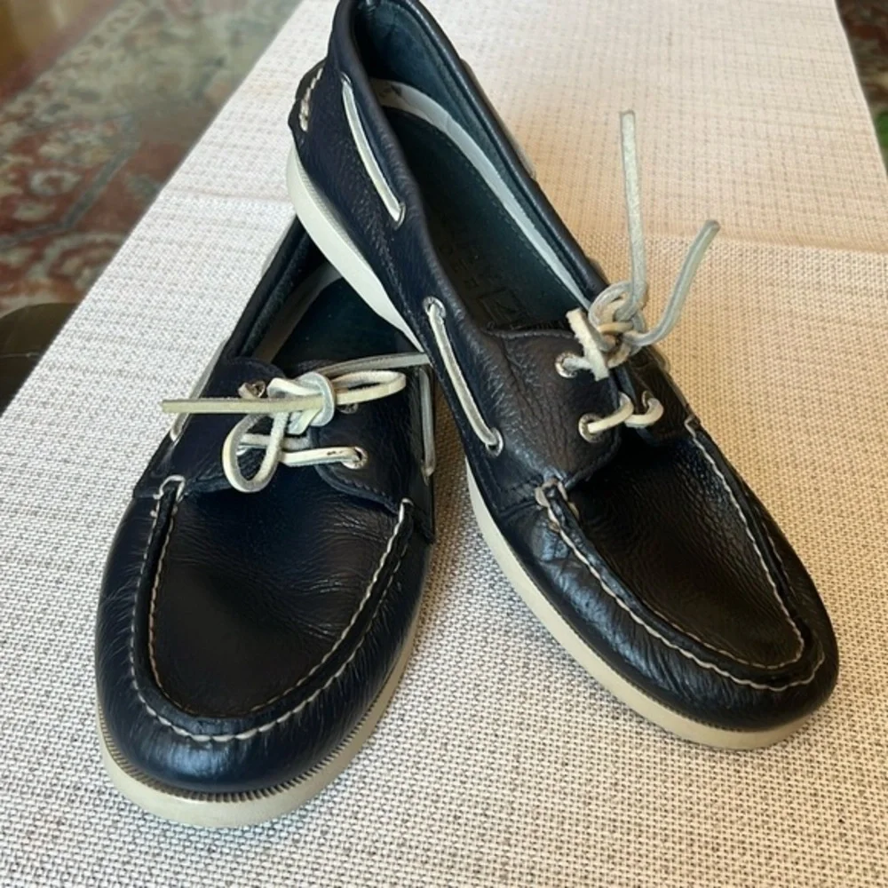 Sperry Men’s 2-Eye charcoal Leather Boat Shoe Size11.5 ,used,leather,dark color